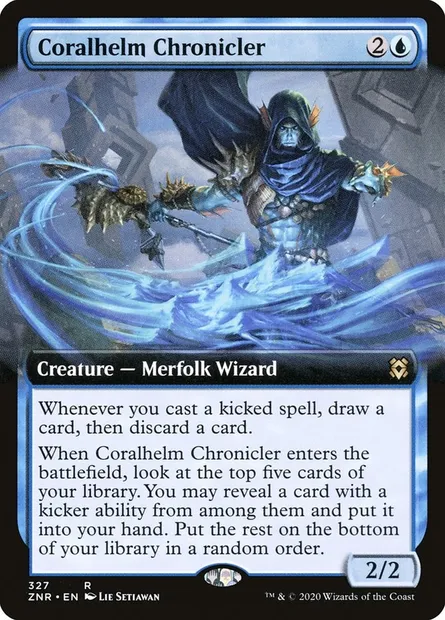 Coralhelm Chronicler, Magic card ZNR 327 — Zendikar Rising set