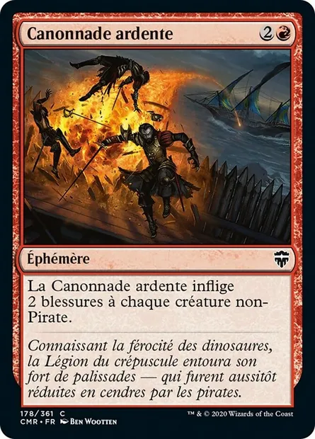 Canonnade ardente, carte Magic CMR 178 — extension Commander Legends
