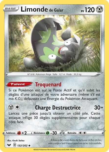Limonde de Galar, carte Pokémon SSH 132 — extension Épée et Bouclier