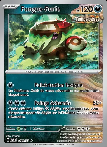 Fongus-Furie, carte Pokémon TWM 118 — extension Mascarade Crépusculaire