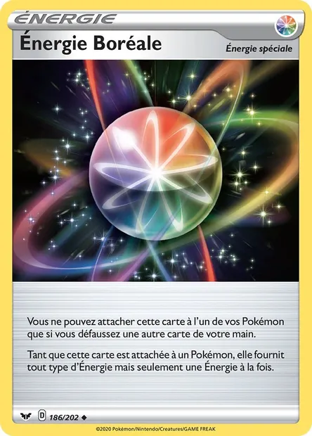 Énergie Boréale, carte Pokémon SSH 186 — extension Épée et Bouclier