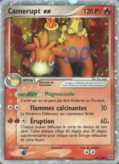 Camerupt ex, carte Pokémon EM 92 — extension EX Émeraude