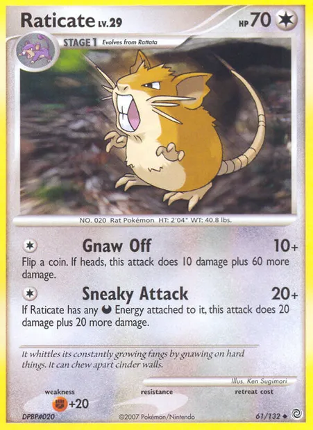 Raticate, Pokémon card SW 61 — Secret Wonders set