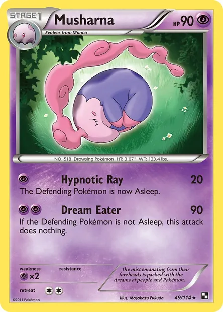 Musharna, Pokémon card BLW 49 — Black & White set