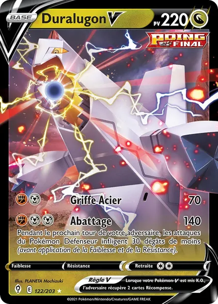 Duralugon V, carte Pokémon EVS 122 — extension Évolution Céleste