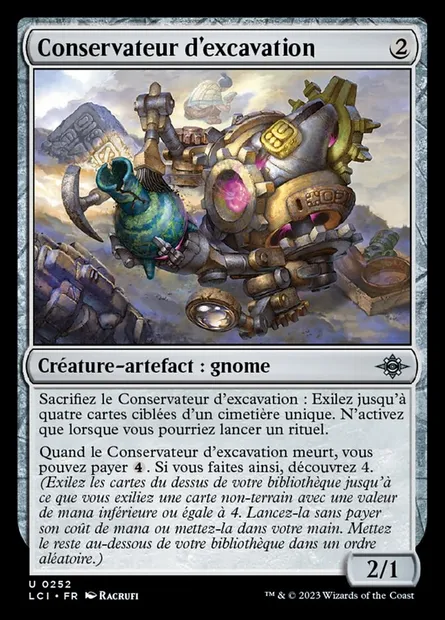 Conservateur d'excavation, carte Magic LCI 252 — extension The Lost Caverns of Ixalan