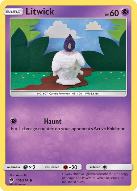Litwick, Pokémon card LOT 101 — Lost Thunder set