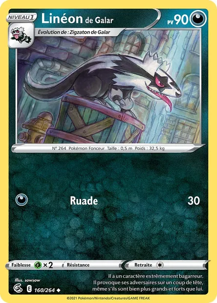Linéon de Galar, carte Pokémon FST 160 — extension Poing de Fusion