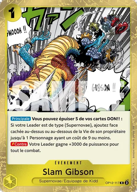 Slam Gibson, carte One Piece OP12-117 — extension L'HÉRITAGE DU MAÎTRE