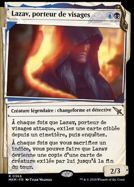 Lazav, porteur de visages, carte Magic MKM 366 — extension Murders at Karlov Manor