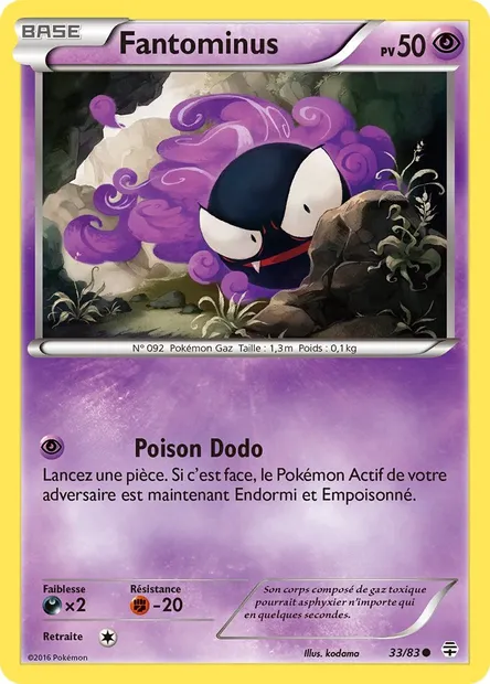 Fantominus, carte Pokémon GEN 33 — extension Générations