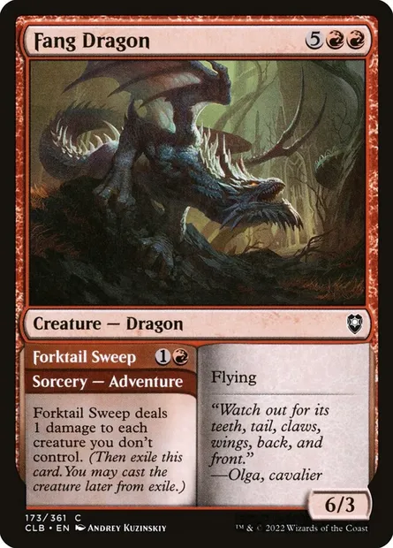 Fang Dragon // Forktail Sweep, Magic card CLB 173 — Commander Legends: Battle for Baldur's Gate set