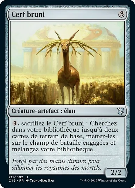 Cerf bruni, carte Magic C19 211 — extension Commander 2019