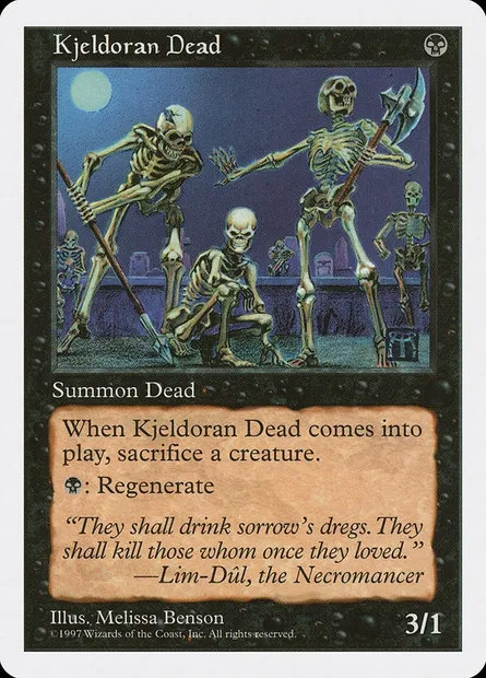Mort kjeldorien, carte Magic 5ED 170 — extension Cinquième Edition