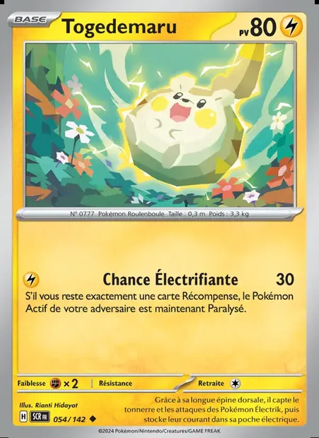Togedemaru, carte Pokémon SCR 054 — extension Couronne Stellaire