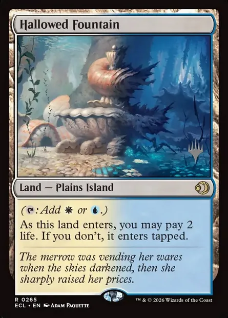 Hallowed Fountain, Magic card PECL 265p — Lorwyn Eclipsed Promos set