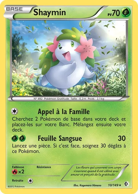 Shaymin, carte Pokémon BCR 10 — extension Frontières Franchies