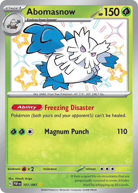 Abomasnow, Pokémon card PAF 101 — Paldean Fates set