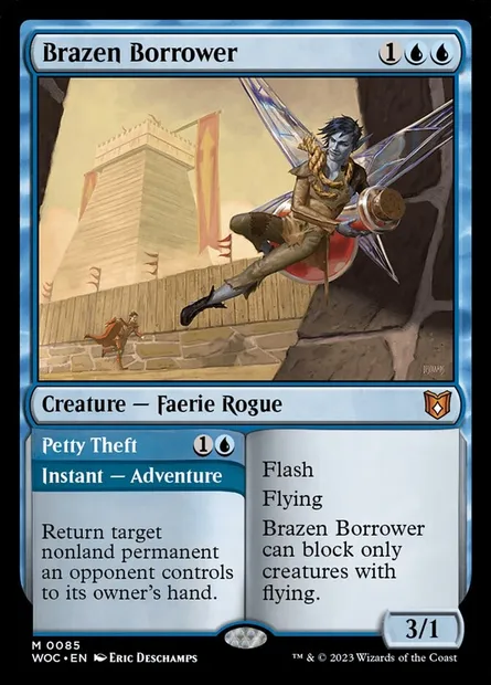 Brazen Borrower // Petty Theft, Magic card WOC 85 — Wilds of Eldraine Commander set