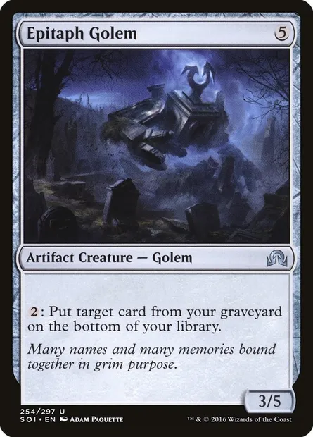Epitaph Golem, Magic card SOI 254 — Shadows over Innistrad set