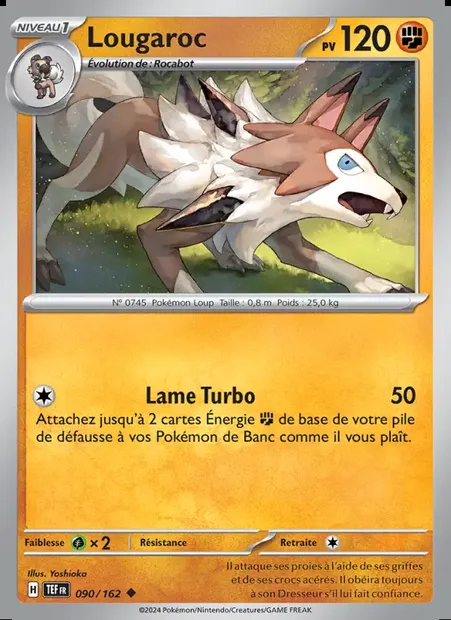 Lougaroc, carte Pokémon TEF 090 — extension Forces Temporelles