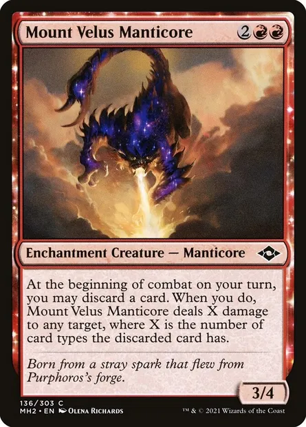 Mount Velus Manticore, Magic card MH2 136 — Modern Horizons 2 set