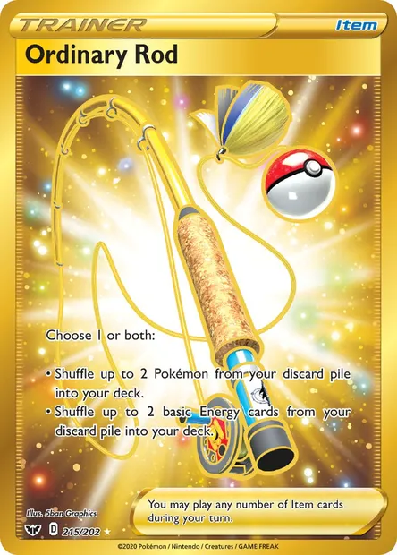 Ordinary Rod, Pokémon card SSH 215 — Sword & Shield set