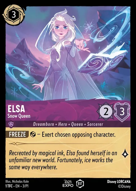 Elsa - Snow Queen, Disney Lorcana card P1-003 — P1 set