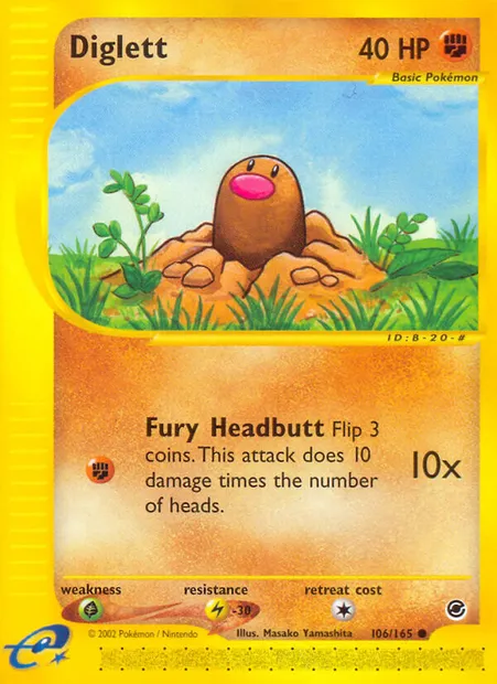 Diglett, Pokémon card EX 106 — Expedition Base Set set