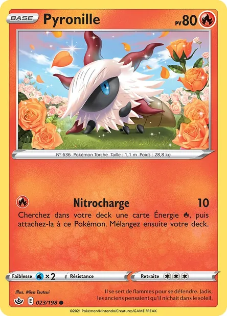 Pyronille, carte Pokémon CRE 23 — extension Règne de Glace