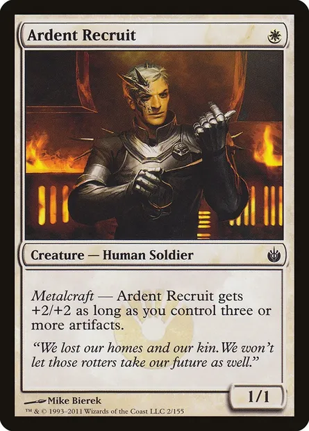 Ardent Recruit, Magic card MBS 2 — Mirrodin Besieged set