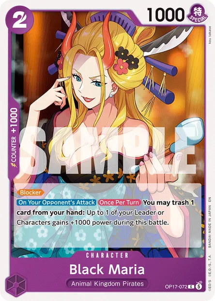 Black Maria, One Piece card OP17-072 — THE WORLD’S STRONGEST WARRIORS set