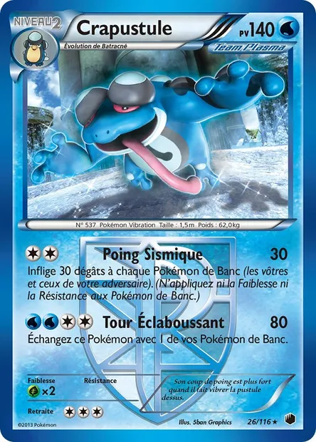 Crapustule, carte Pokémon PLF 26 — extension Glaciation Plasma