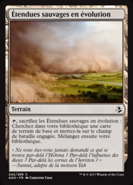 Étendues sauvages en évolution, carte Magic AKH 242 — extension Amonkhet