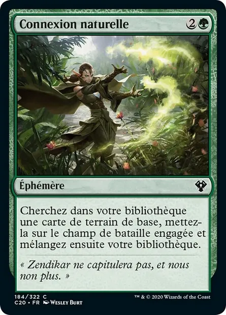 Connexion naturelle, carte Magic C20 184 — extension Commander 2020
