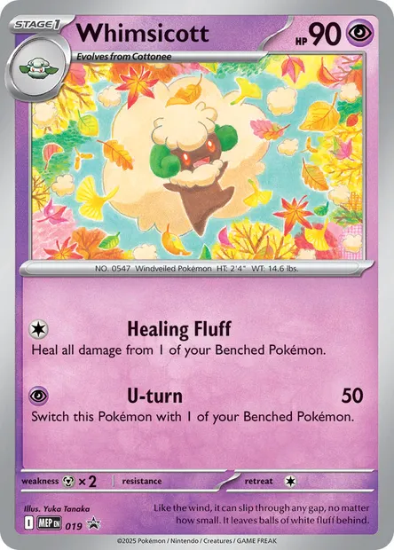Whimsicott, Pokémon card MEP 019 — MEP Black Star Promos set
