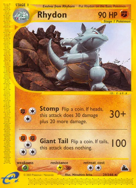 Rhydon, Pokémon card SK 29 — Skyridge set