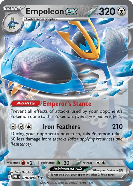 Empoleon ex, Pokémon card PFL 070 — Phantasmal Flames set