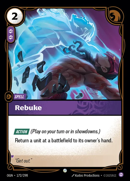 Rebuke, carte Riftbound OGN 172 — extension Origins