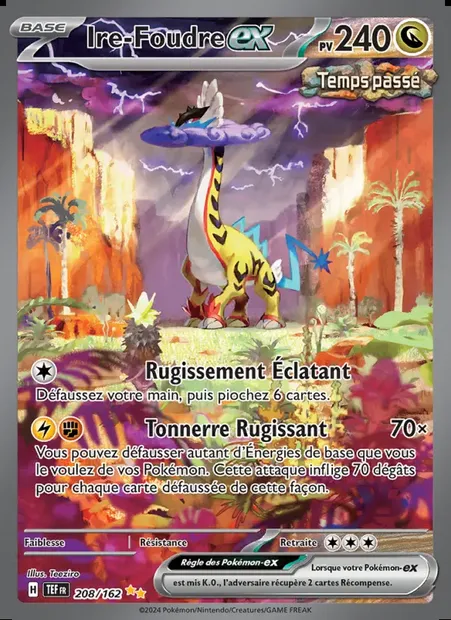 Ire-Foudre-ex, carte Pokémon TEF 208 — extension Forces Temporelles
