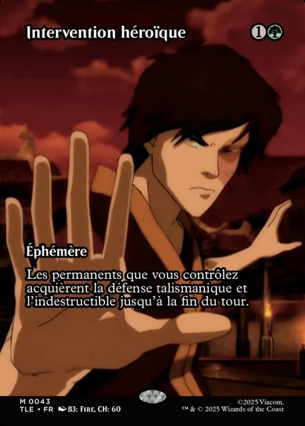 Intervention héroïque, carte Magic TLE 43 — extension Avatar: The Last Airbender Eternal