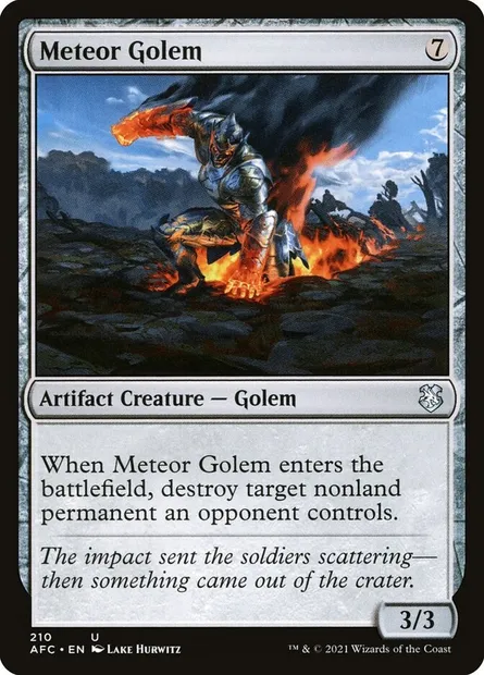 Meteor Golem, Magic card AFC 210 — Forgotten Realms Commander set