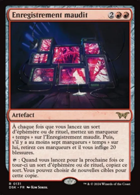 Enregistrement maudit, carte Magic DSK 131 — extension Duskmourn: House of Horror