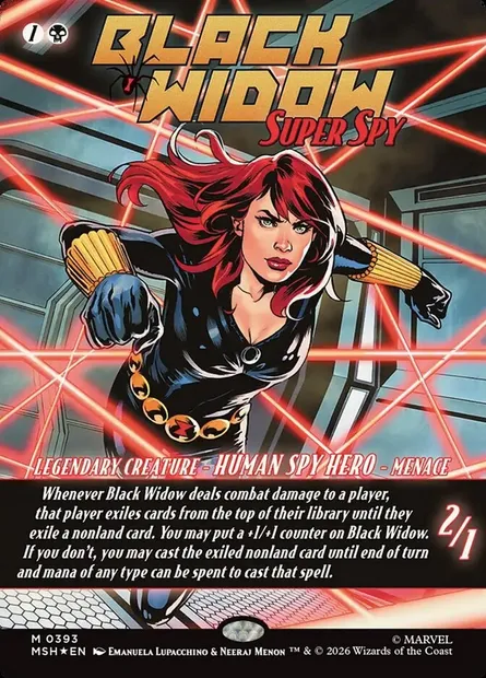 Black Widow, Super Spy, Magic card MSH 393 — Marvel Super Heroes set