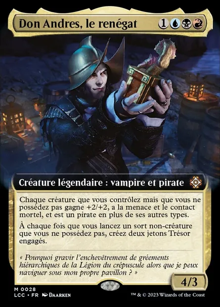 Don Andres, le renégat, carte Magic LCC 28 — extension The Lost Caverns of Ixalan Commander