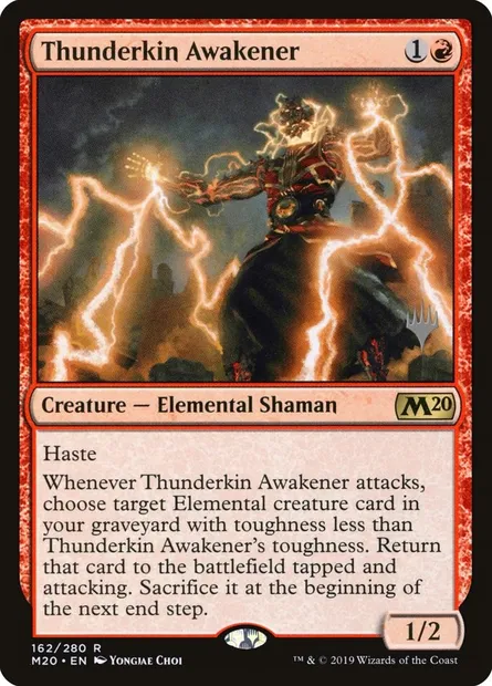 Thunderkin Awakener, Magic card PM20 162p — Core Set 2020 Promos set