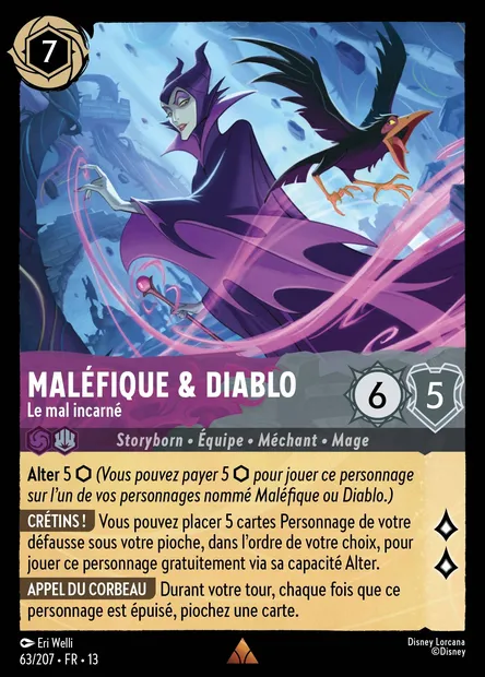 Maléfique & Diablo - Le mal incarné, carte Disney Lorcana CH13-063 — extension Invasion Epineuse!