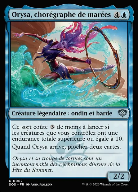 Orysa, chorégraphe de marées, carte Magic SOS 62 — extension Secrets of Strixhaven