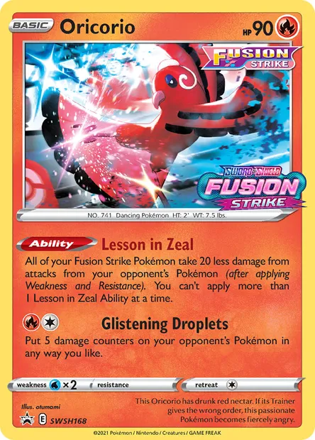 Oricorio, Pokémon card SWSH 168 — SWSH Black Star Promos set