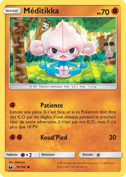 Méditikka, carte Pokémon CES 76 — extension Tempête Céleste